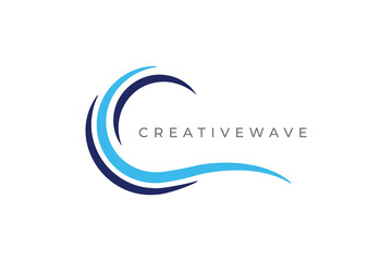 Creative Blue Wave Logo for Marine, Water, or Eco Branding