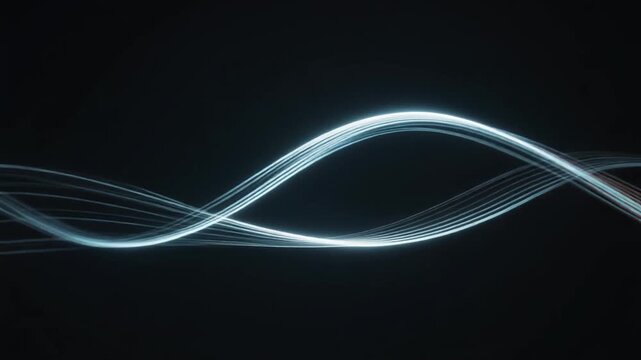 Two thin luminous lines glowing opposite directions elegant slow motion cinematic surreal ethereal ambience cascading softly glowing futuristic abstract unique style