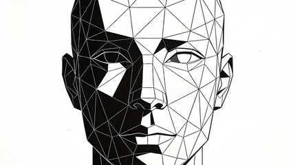 Geometric abstract face portrait