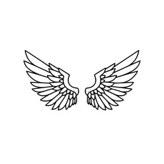 Obraz premium Minimal Angel Wings Illustration Isolated on White