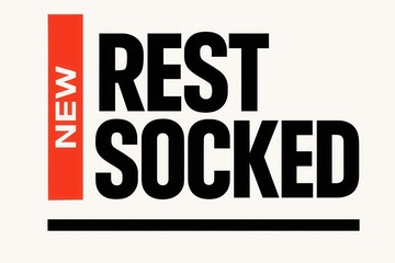 Obraz premium New REST SOCKED promotional banner, bold modern style, eye-catching retail discount offer.