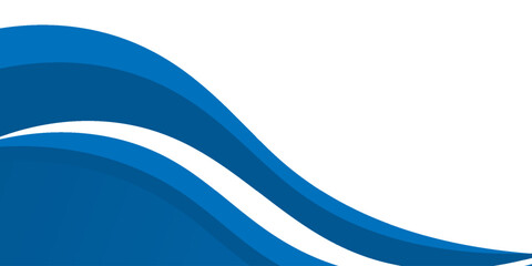 Abstract white and blue wave wide banner background