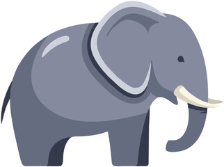Obraz premium Gray Elephant Cartoon Illustration.