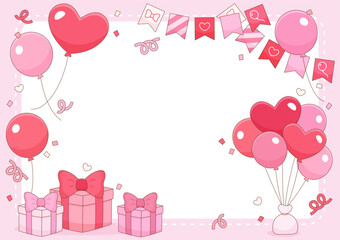 pink balloon celebration frame 2