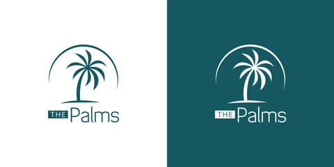 Obraz premium Modern Palm Logo Design for Tropical, Travel and Nature Branding