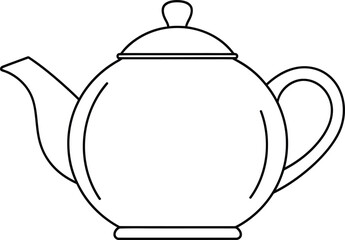 Obraz premium A simple line drawing of a teapot with a lid and handle