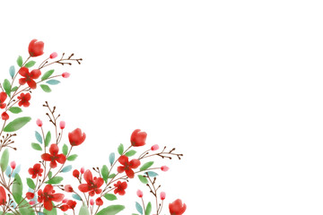 Flower frame for wedding, birthday, card, background, invitation, wallpaper, sticker, decoration etc.
