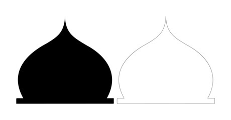 Stylized Islamic dome silhouettes in black and white contrast © tanbirmiah