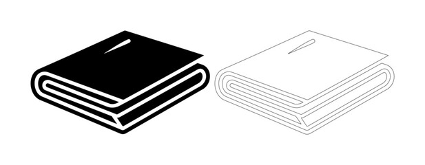 Clean folded towel icon isolated on white background, representing hygiene and comfort