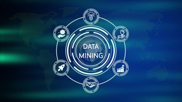 data mining concept with a blue futuristic background. Business, Technology, Internet and network concept. investment financial growth concept. Internet and network concept.