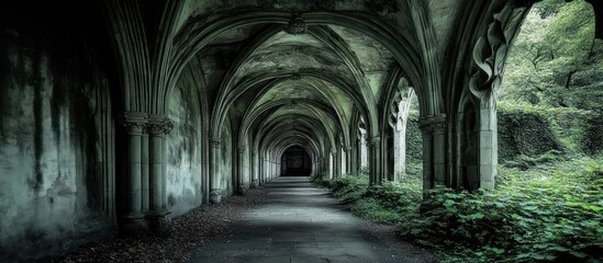 Naklejka premium Abandoned Gothic Passageway