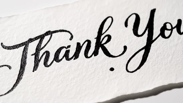 Thank You Message on White Paper.