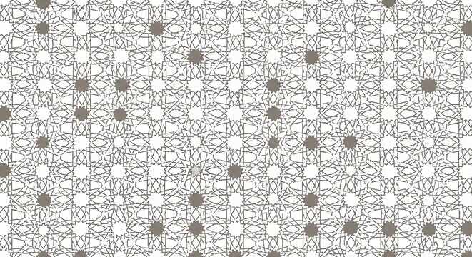 Intricate Geometric Pattern Vector Illustration, Seamless Islamic Star Motifs, Traditional Arabesque Design, Decorative Background for Architecture and Interior Design