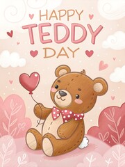 Premium Happy Teddy Day Poster Design for Social Media