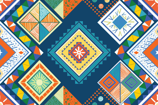 Seamless Colorful Tribal Geometric Pattern with Ethnic Diamond Motifs

Keywords