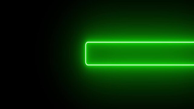 Abstract green digital text box frame animation on black background