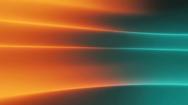 Vibrant orange sliding electric teal sharp clean transitions softened foggy blur cinematic surreal ethereal ambience cascading softly glowing futuristic abstract unique style