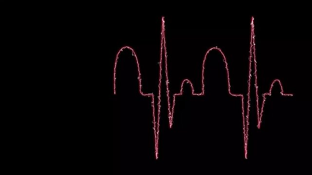 Digital Heartbeat Pulse Line &ndash; Futuristic Biometric HUD Animation