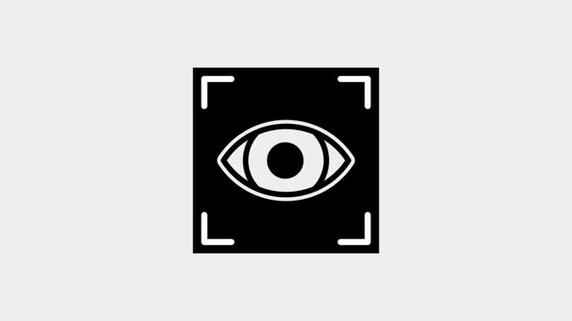Scanning icon animated 4k isolated in white background seamless looping