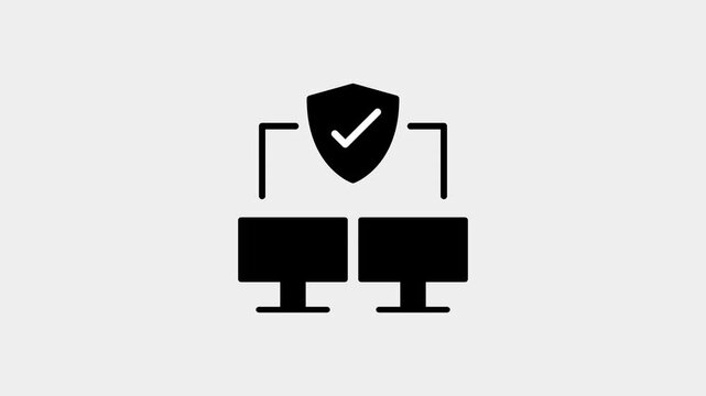 Network safety icon animated isolated on white background seamless looping