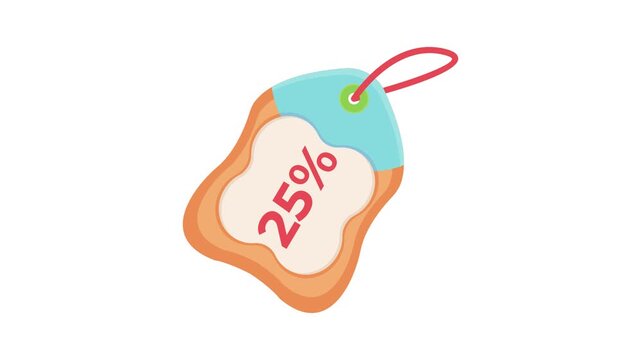 Price tag vector displaying a 25% discount, with a price of 1 credit, USD $1.