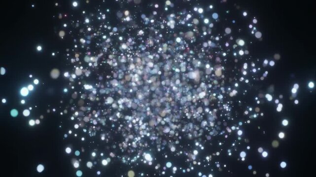 光粒磁力集合クラスター背景動画