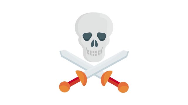 Pirate skull with crossed swords vector illustration, priced at 1 credit, USD $1.