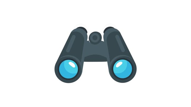 Vector illustration of binoculars icon, depicting a pair of binoculars with a simple and clean design.
