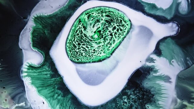 Mesmerizing green patterns create abstract art, evoking mystery and wonder