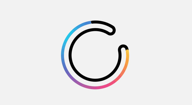 Modern gradient colorful letter C logo icon design representing connection and cycle abstract