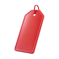 Red gift tag hanging from a rope