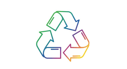 Obraz premium Vibrant gradient recycling symbol representing environmental sustainability and ecological