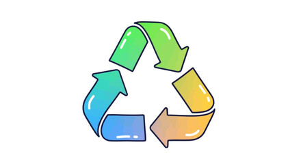 Obraz premium Vibrant gradient recycling symbol promoting eco-friendly practices and sustainability for a