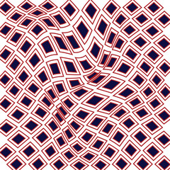 Abstract royelblue and red colour geomatry daimond wave distorting pattern can be used as background ,textile fabric etc