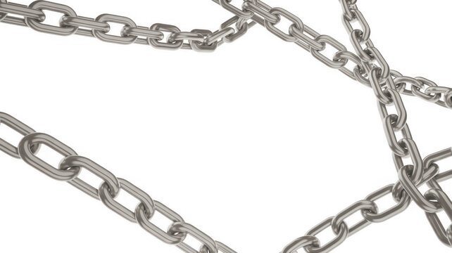 Metal chains silver chains isolated isolated on a transparent background