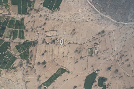 drone view of a  baren field