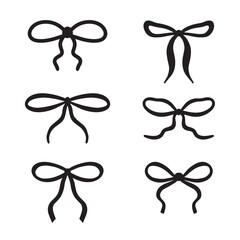 Cute hand-drawn bow set 