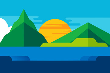 Rio Coastal Mountains Vector 