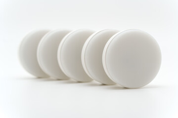 Led lamp 53 gx in a row on a plain surface