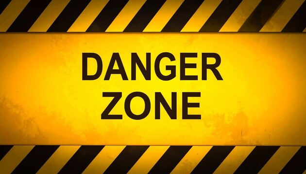 Warning sign marking a dangerous zone