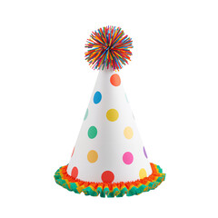 Colorful Party Hat with Rainbow Fringe
