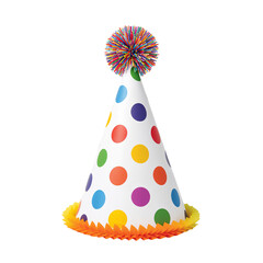 Colorful Party Hat with Rainbow Fringe