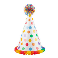 Colorful Party Hat with Rainbow Fringe