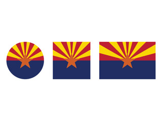 set of arizona flag symbol design, vector illustration, isolated on transparent background