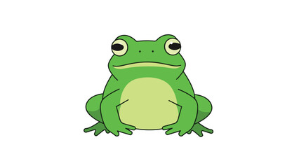 Obraz premium Vibrant cartoon green frog illustration showcasing a charming amphibian creature