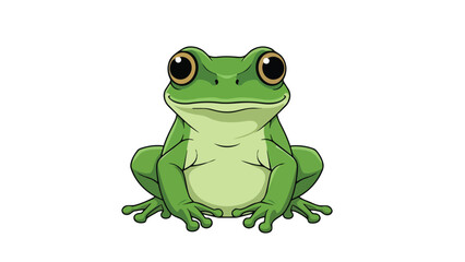 Obraz premium A delightful digital rendering of an emerald green amphibian, featuring prominent expressive eyes and a gentle demeanor, perfect for child-friendly