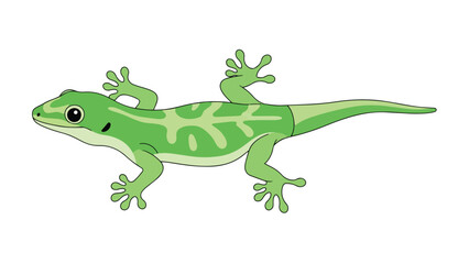 Fototapeta premium A charming vibrant green lizard illustration featuring distinctive patterns and expressive eyes a delightful cartoon reptile perfect for educational