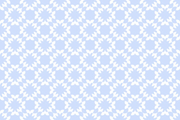 Abstract Seamless Geometric Floral Pattern. Light Blue Texture. 
