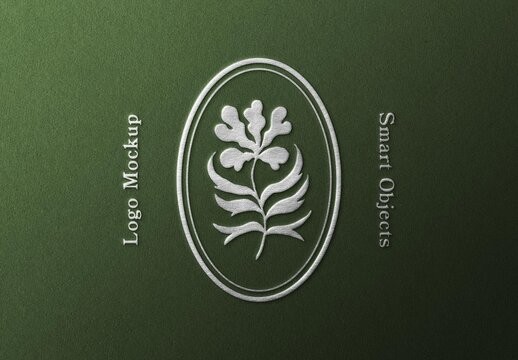 Paper Pressed Foil Logo Mockup