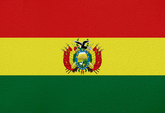 Bolivia Flag with Wall Texture Background